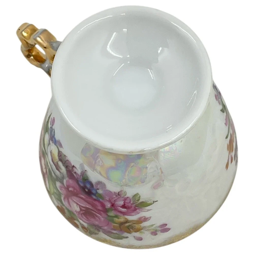 Lusterware Tea Cup Roses Gold‎ Trim Vintage Tea Beautiful Irradiscent Victorian